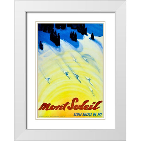 Sun Mountain White Modern Wood Framed Art Print with Double Matting by Vintage Apple Collection