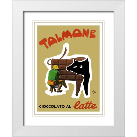 Talmone White Modern Wood Framed Art Print with Double Matting by Vintage Apple Collection