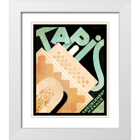 Tapis White Modern Wood Framed Art Print with Double Matting by Vintage Apple Collection