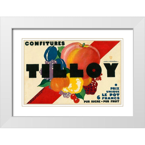 Tilloy Confitures White Modern Wood Framed Art Print with Double Matting by Vintage Apple Collection