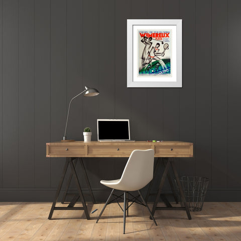 Wimereaux White Modern Wood Framed Art Print with Double Matting by Vintage Apple Collection