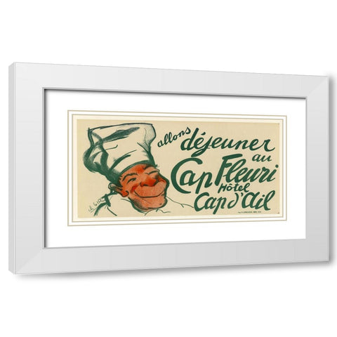Captain Fleuri White Modern Wood Framed Art Print with Double Matting by Vintage Apple Collection