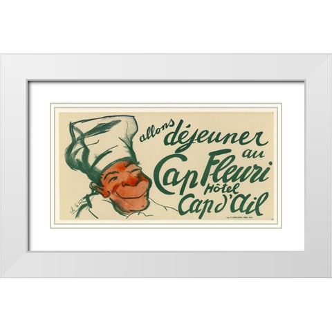 Captain Fleuri White Modern Wood Framed Art Print with Double Matting by Vintage Apple Collection