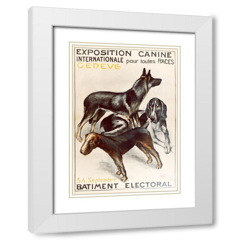 Exposition Canine Geneva White Modern Wood Framed Art Print with Double Matting by Vintage Apple Collection