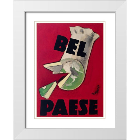 Bel Paese White Modern Wood Framed Art Print with Double Matting by Vintage Apple Collection