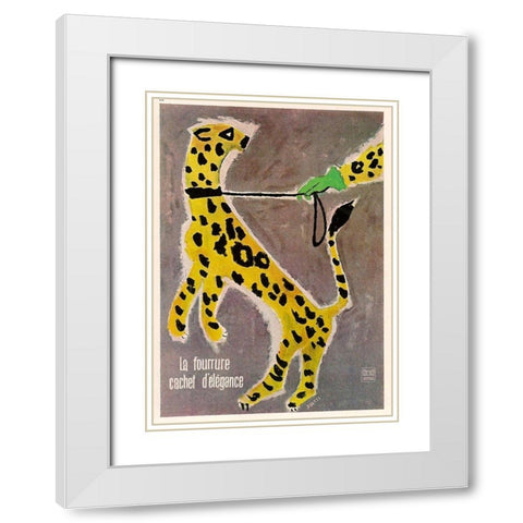 Furrier White Modern Wood Framed Art Print with Double Matting by Vintage Apple Collection