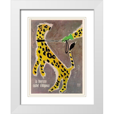 Furrier White Modern Wood Framed Art Print with Double Matting by Vintage Apple Collection