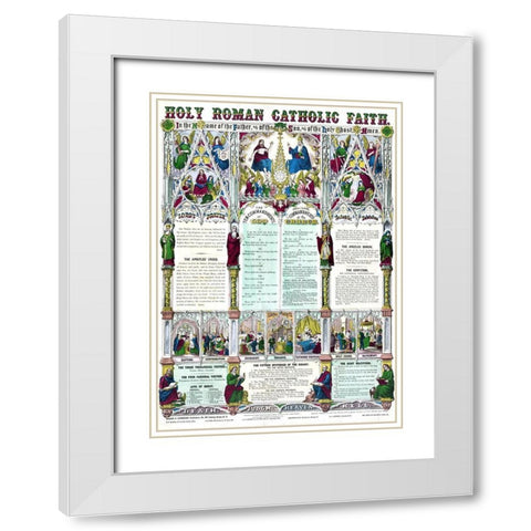Holy Roman Catholic Church White Modern Wood Framed Art Print with Double Matting by Vintage Apple Collection