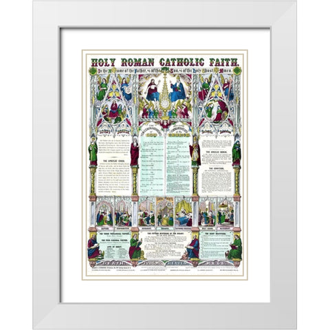Holy Roman Catholic Church White Modern Wood Framed Art Print with Double Matting by Vintage Apple Collection