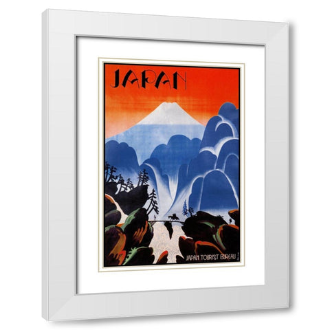 Japan II White Modern Wood Framed Art Print with Double Matting by Vintage Apple Collection