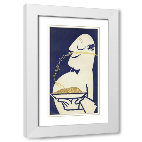 Pasta White Modern Wood Framed Art Print with Double Matting by Vintage Apple Collection