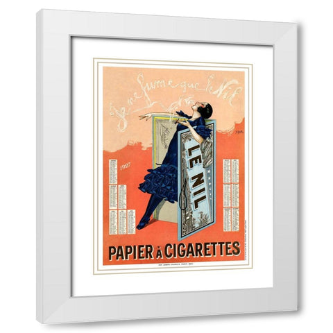 Vintage Cigarette White Modern Wood Framed Art Print with Double Matting by Vintage Apple Collection