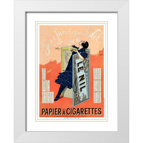 Vintage Cigarette White Modern Wood Framed Art Print with Double Matting by Vintage Apple Collection