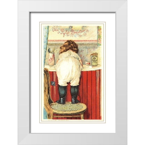 Vintage Soap White Modern Wood Framed Art Print with Double Matting by Vintage Apple Collection