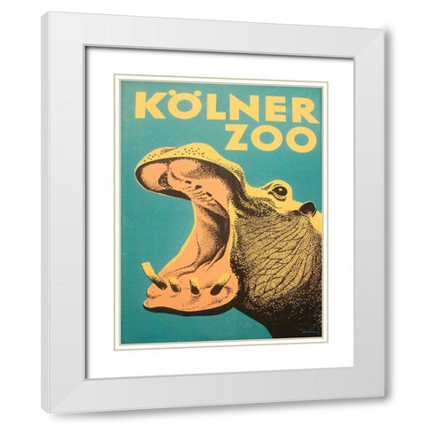 Vintage Zoo White Modern Wood Framed Art Print with Double Matting by Vintage Apple Collection