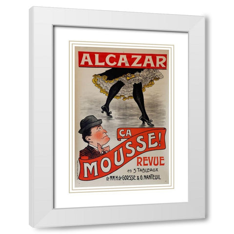 alcazar_revue White Modern Wood Framed Art Print with Double Matting by Vintage Apple Collection