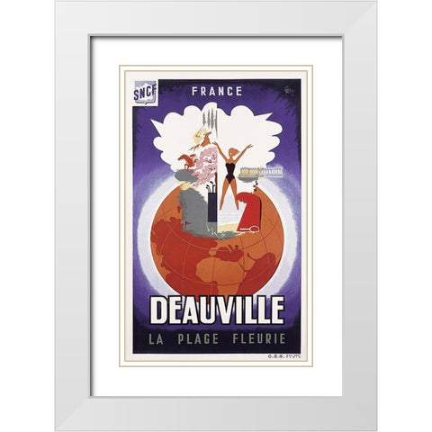 deauville_fr White Modern Wood Framed Art Print with Double Matting by Vintage Apple Collection