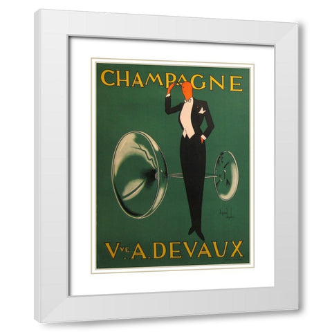 devaux White Modern Wood Framed Art Print with Double Matting by Vintage Apple Collection