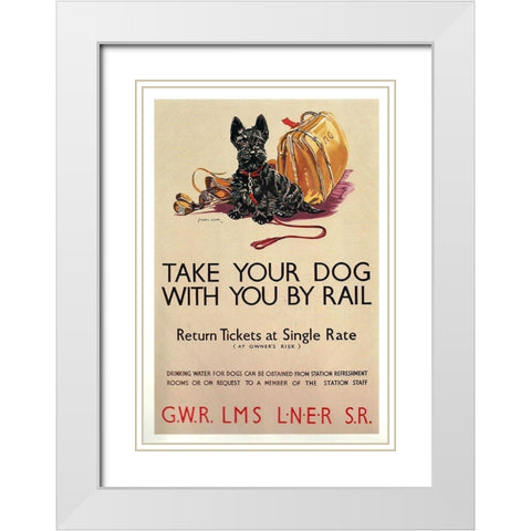 doggyrail White Modern Wood Framed Art Print with Double Matting by Vintage Apple Collection
