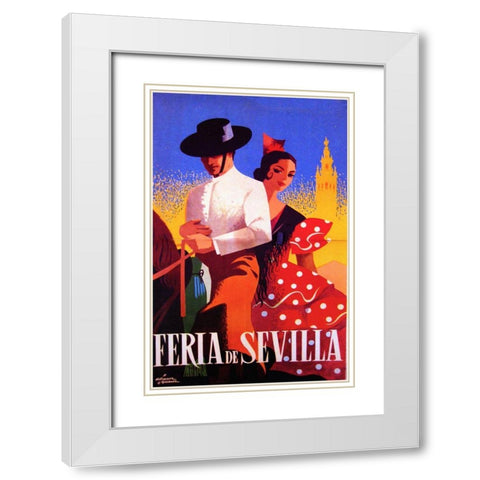 feria_sevilla White Modern Wood Framed Art Print with Double Matting by Vintage Apple Collection