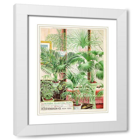 palms White Modern Wood Framed Art Print with Double Matting by Vintage Apple Collection
