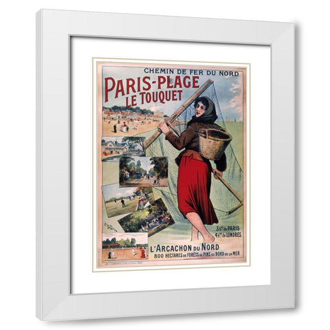 paris_plage_le_touquet White Modern Wood Framed Art Print with Double Matting by Vintage Apple Collection