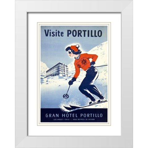 portillo White Modern Wood Framed Art Print with Double Matting by Vintage Apple Collection