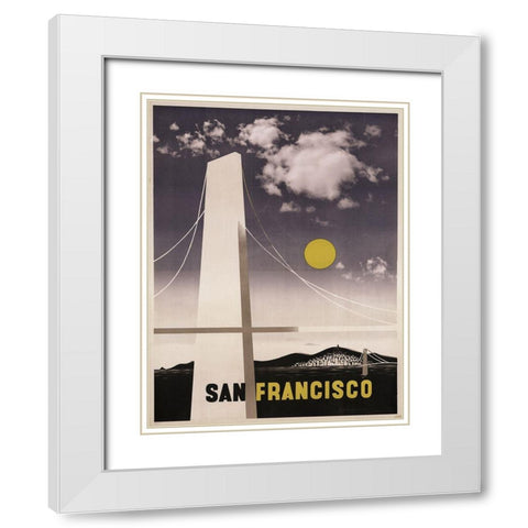 san_francisco_gg_bridge White Modern Wood Framed Art Print with Double Matting by Vintage Apple Collection