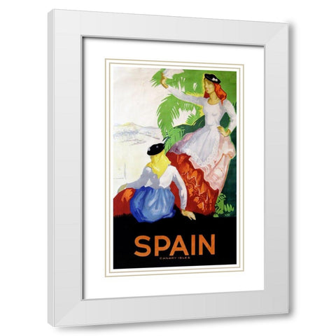 spain_canary White Modern Wood Framed Art Print with Double Matting by Vintage Apple Collection