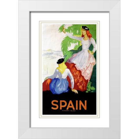 spain_canary White Modern Wood Framed Art Print with Double Matting by Vintage Apple Collection