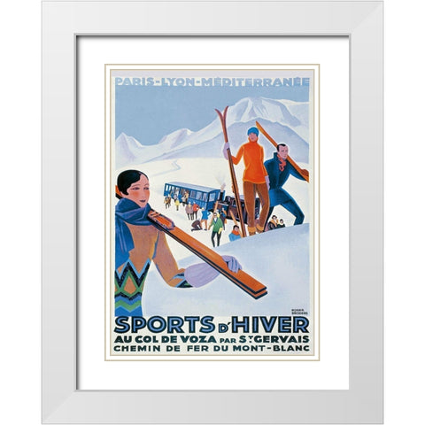 sportsd_hiver_skiing_france White Modern Wood Framed Art Print with Double Matting by Vintage Apple Collection