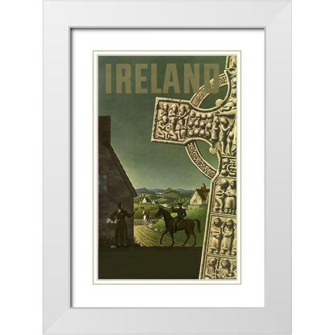 visit_ireland White Modern Wood Framed Art Print with Double Matting by Vintage Apple Collection