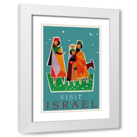 visit_israel White Modern Wood Framed Art Print with Double Matting by Vintage Apple Collection