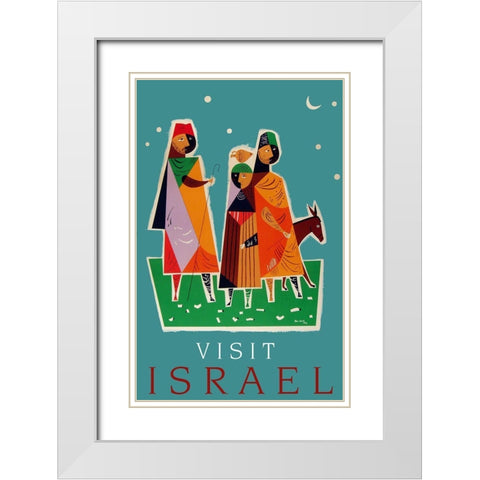 visit_israel White Modern Wood Framed Art Print with Double Matting by Vintage Apple Collection