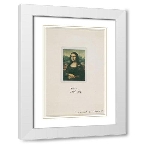 Marcel Duchamp - L.H.O.O.Q. Shaved White Modern Wood Framed Art Print with Double Matting by Vintage Apple Collection