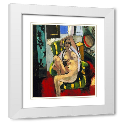 Matisse Odalisque White Modern Wood Framed Art Print with Double Matting by Vintage Apple Collection