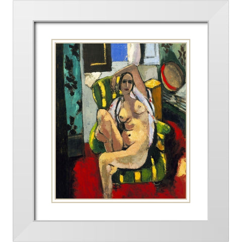 Matisse Odalisque White Modern Wood Framed Art Print with Double Matting by Vintage Apple Collection