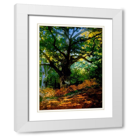 bodmer oak fountainbleau forest White Modern Wood Framed Art Print with Double Matting by Vintage Apple Collection