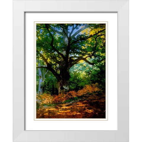 bodmer oak fountainbleau forest White Modern Wood Framed Art Print with Double Matting by Vintage Apple Collection