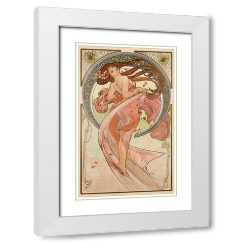 danse_mucha_archival_vers White Modern Wood Framed Art Print with Double Matting by Vintage Apple Collection