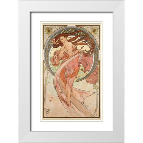 danse_mucha_archival_vers White Modern Wood Framed Art Print with Double Matting by Vintage Apple Collection