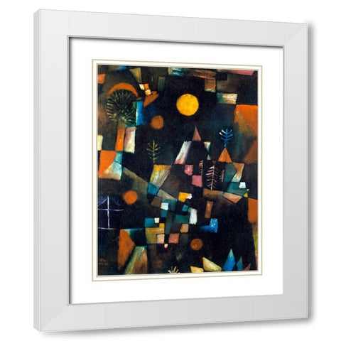 klee_fullmoon White Modern Wood Framed Art Print with Double Matting by Vintage Apple Collection