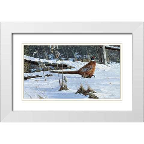 Fenceline Strut White Modern Wood Framed Art Print with Double Matting by Goebel, Wilhelm