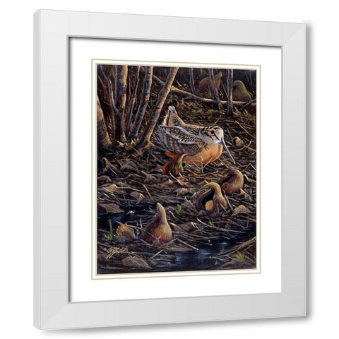 Return To Spring White Modern Wood Framed Art Print with Double Matting by Goebel, Wilhelm