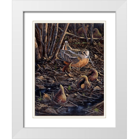 Return To Spring White Modern Wood Framed Art Print with Double Matting by Goebel, Wilhelm