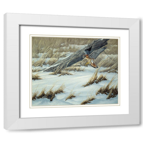 Hit Or Miss White Modern Wood Framed Art Print with Double Matting by Goebel, Wilhelm