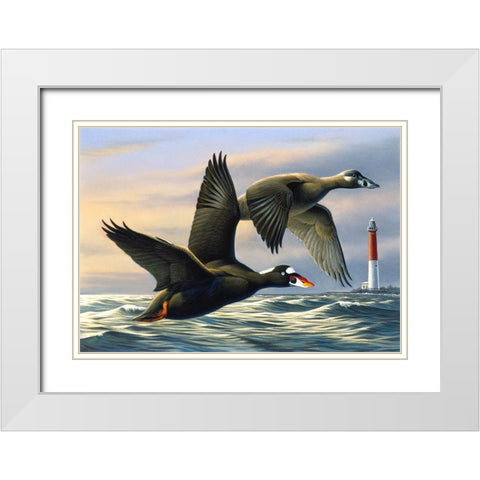 Surf Scooters White Modern Wood Framed Art Print with Double Matting by Goebel, Wilhelm