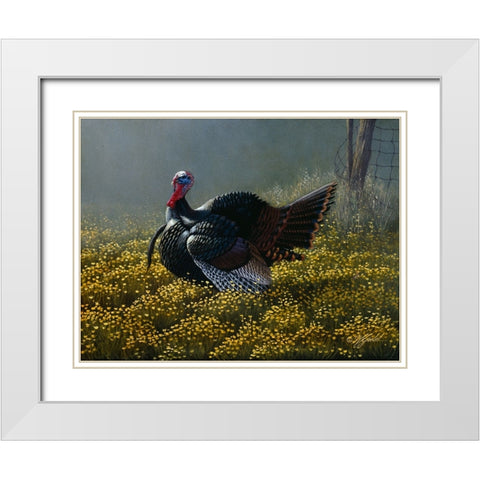 Belly Deep In Buttercups White Modern Wood Framed Art Print with Double Matting by Goebel, Wilhelm