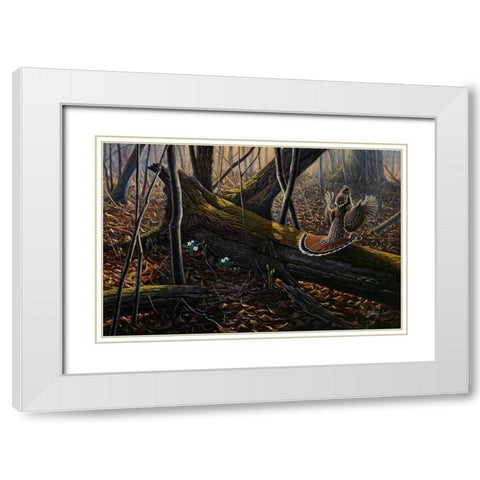 Thunder In The Woods White Modern Wood Framed Art Print with Double Matting by Goebel, Wilhelm