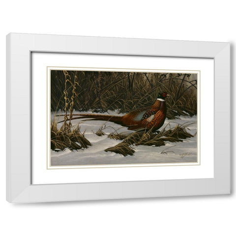Walking Through Winter White Modern Wood Framed Art Print with Double Matting by Goebel, Wilhelm